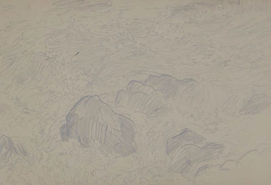 川合玉堂作 惜し 色紙水墨画