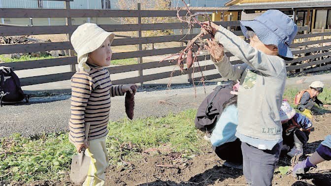 「このお芋ミミズみたい！」