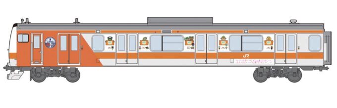 ドア横に沿線５自治体のキャラクターを貼付