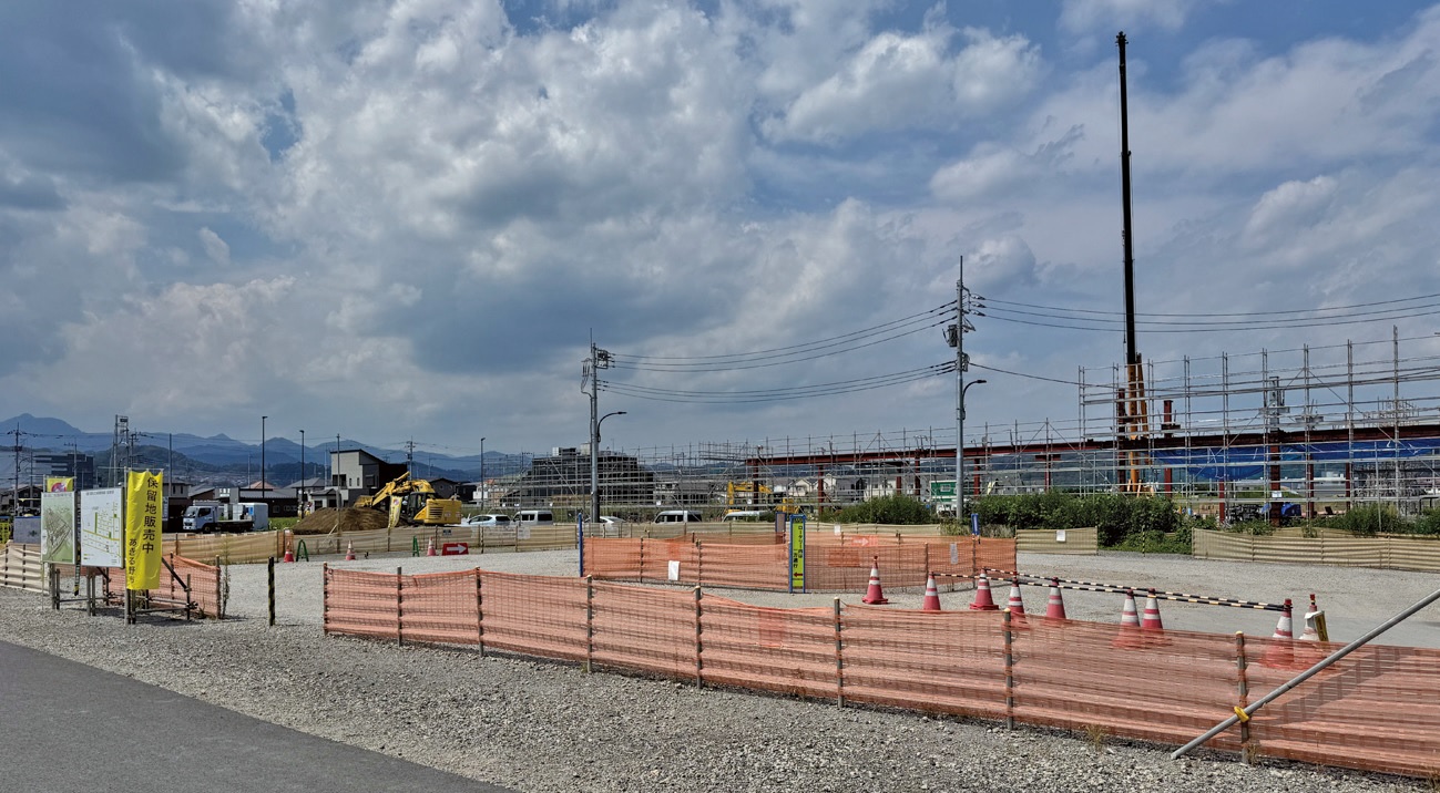 整備が進む武蔵引田駅北口の区画整理地区。秋留台地域総合整備計画のミニ版とも言えそうだ